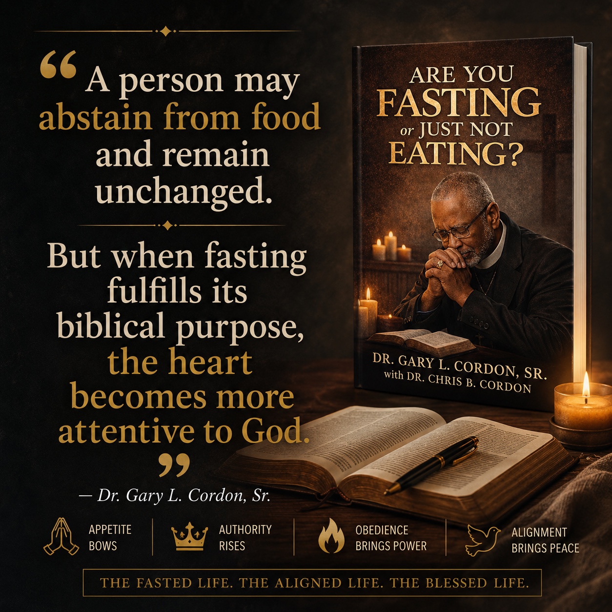 Teaching graphic explaining that biblical fasting makes the heart more attentive to God